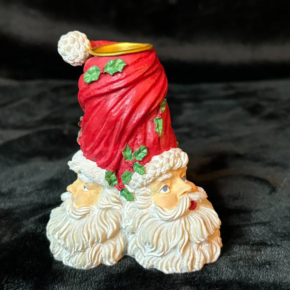 3 Faces of Santa Claus Tapered Candle Holder (1 pc)